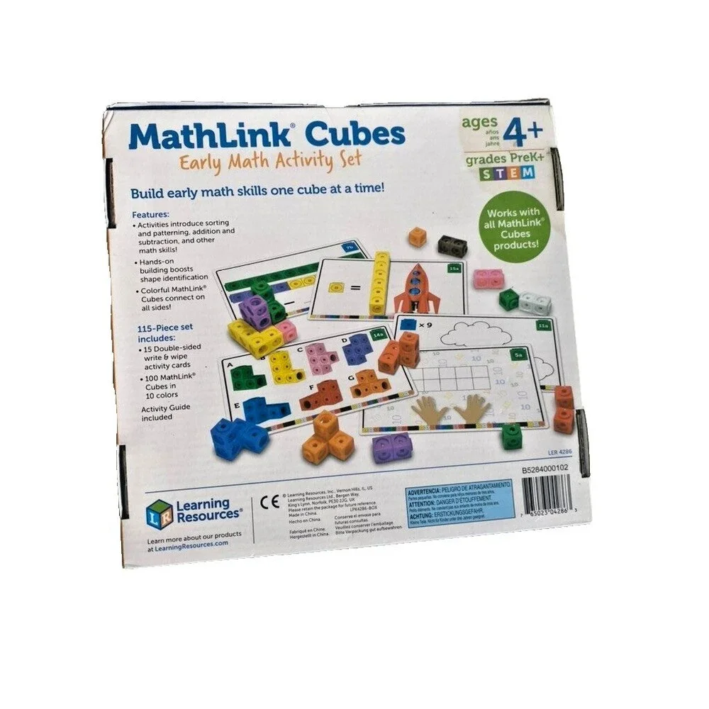 Learning Resources MathLink Cubes Early Math Activity Set - 115 Pieces-ages 4+